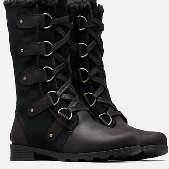 Sorel Emilie lace boots size 7.5 black - Picture 2 of 8